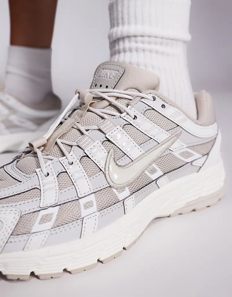 Кроссовки Nike P-6000 Utility в бежевом и бежевом цветах — фото 4