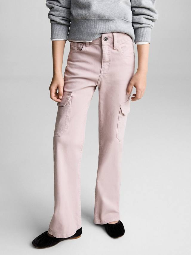 

Детские расклешенные джинсы карго Mango, Lt-Pastel Purple