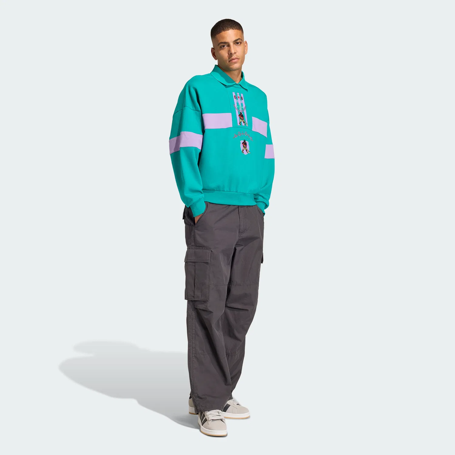 Мужские карго-брюки 90S Alternative Sports Washed цвета карбон от Adidas — фото 3