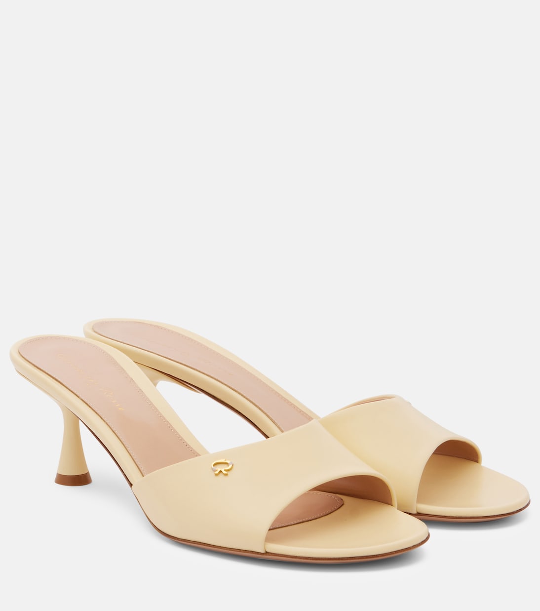 Ascent 55 кожаные мюли Gianvito Rossi, кремовый