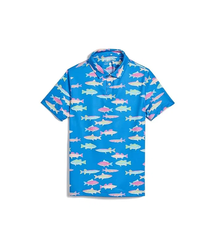 Рубашка поло с рыбным принтом The Tacking Toward Chubbies Kids, Optic White/Graphic Print