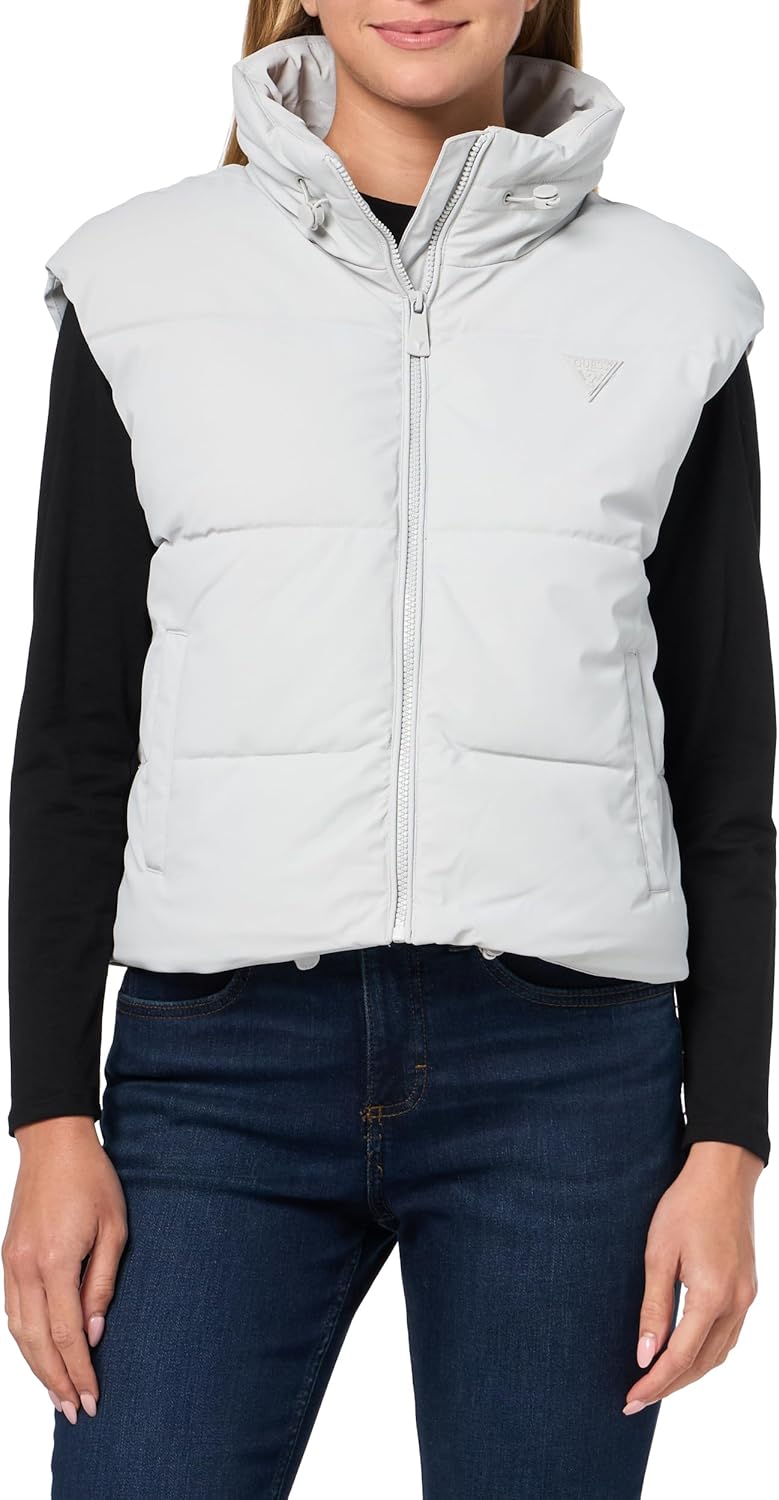 

GUESS женская укороченная стеганая жилетка Eve, Ocean Grey