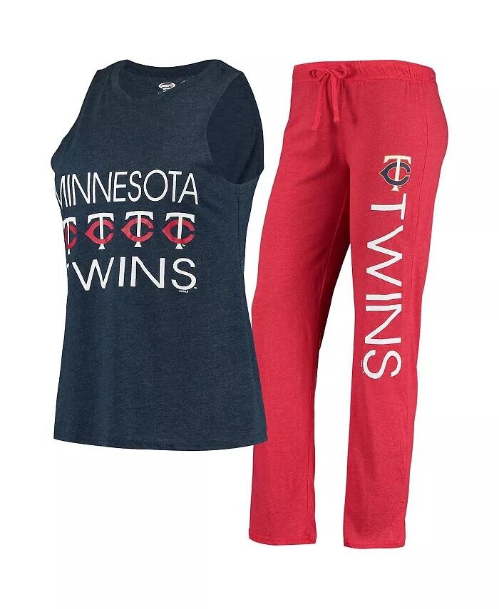 

Женский красный, темно-синий Minnesota Twins Meter Muscle майка и штаны комплект для сна Concepts Sport