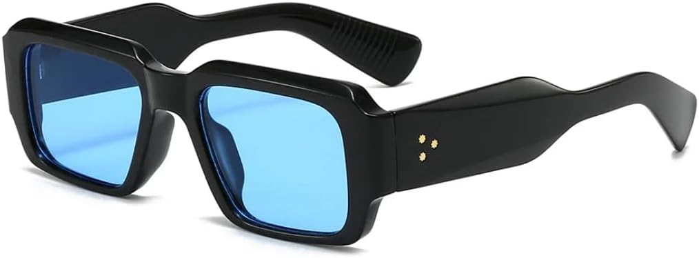 

Солнцезащитные очки для мужчин и женщин - защита UV400 - маленькая оправа, линзы конфетных цветов, для занятий спортом на открытом воздухе и вождения DSVIGF, Black Blue