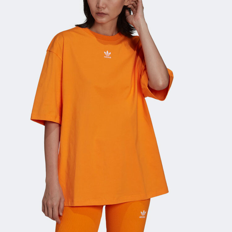 Футболка женская светло-оранжево-желтая Adidas Originals — фото 2