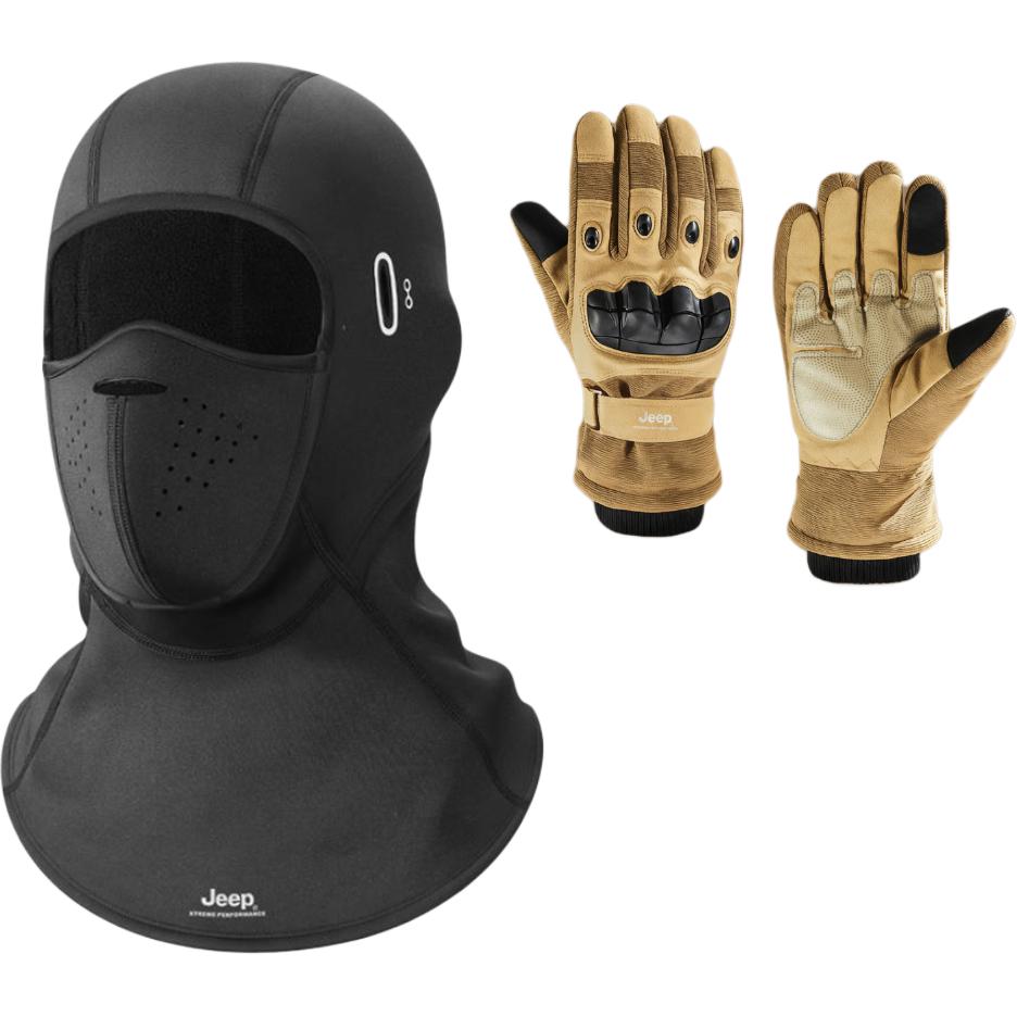 

Толстовка с капюшоном из полиэстера и плюшевая шапка для мужчин Jeep, хаки clothing sets