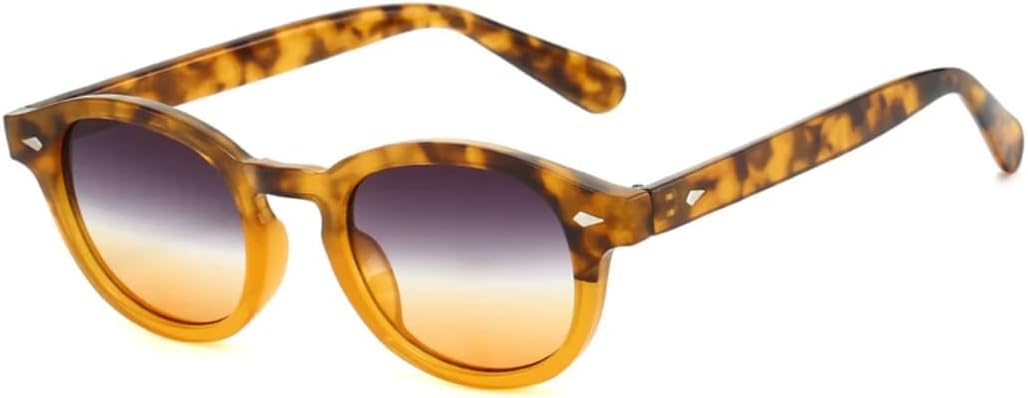 

Мужские солнцезащитные очки в стиле ретро с овальными заклепками, защита от УФ-излучения UV400, модный панк, прозрачный градиент. Женские солнцезащитные очки HHZZYVY, Amber Grey Tea