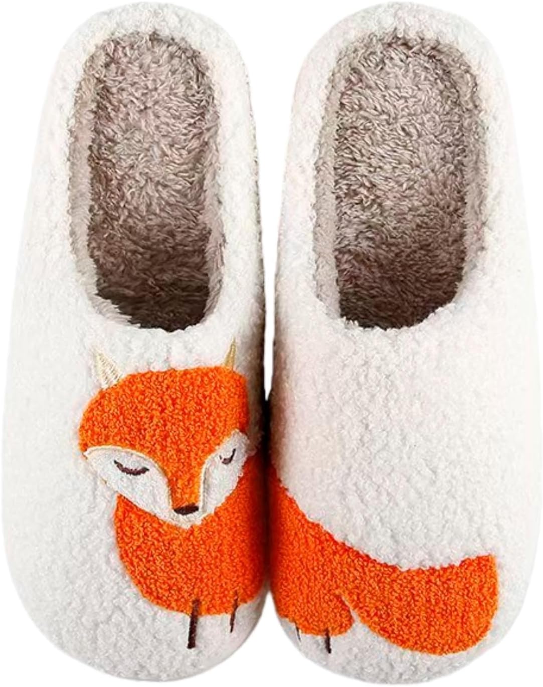 

HFBAOEGU Хэллоуинские тапочки для женщин и мужчин, эластичные, удобные, ретро, с эффектом памяти, пушистые, мягкие, для спальни, плюшевые, теплые, с противоскользящей подошвой, зимние, с шерстяной подкладкой, для улицы и дома, белый