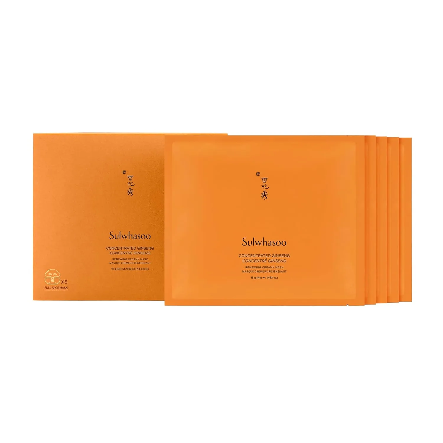 Тканевая маска SULWHASOO — Concentrated Ginseng Renewing Sheet Mask - корейский антивозрастной уход, заметно