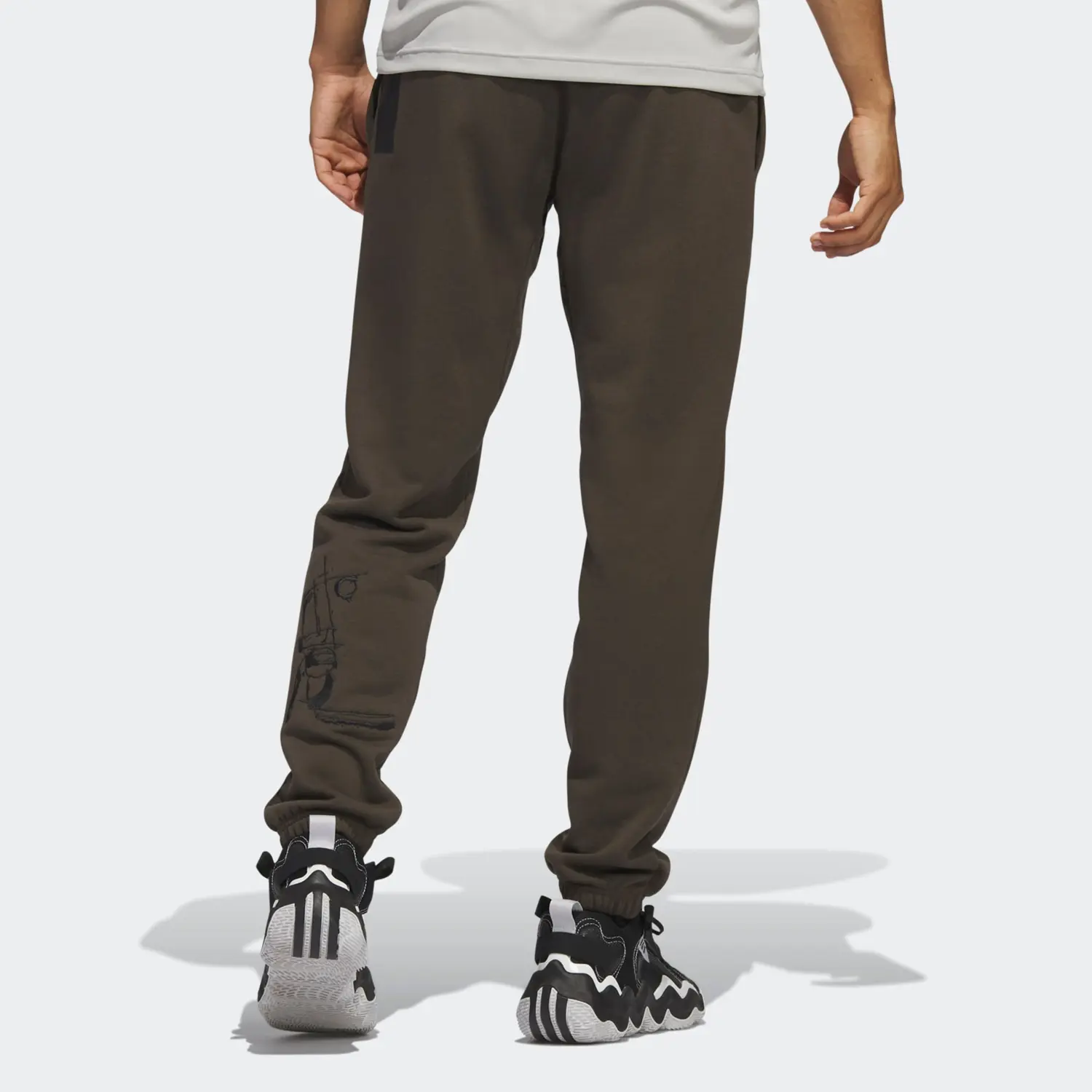 CNY трикотажные спортивные штаны мужские темные Oliver Adidas, цвет Dark Oliver — фото 3