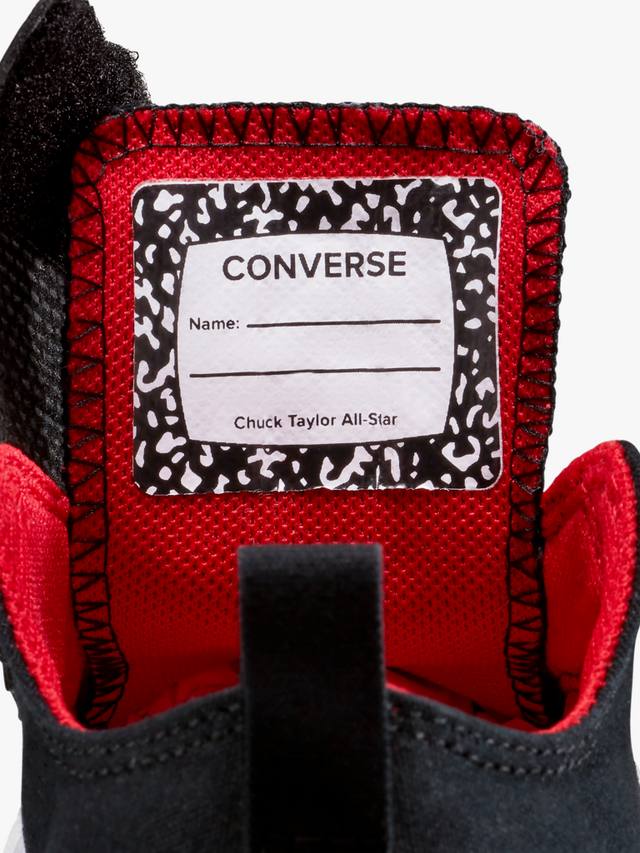 Детские кроссовки Chuck Taylor с паутинкой на шнуровке Converse, Black/White/Red — фото 4