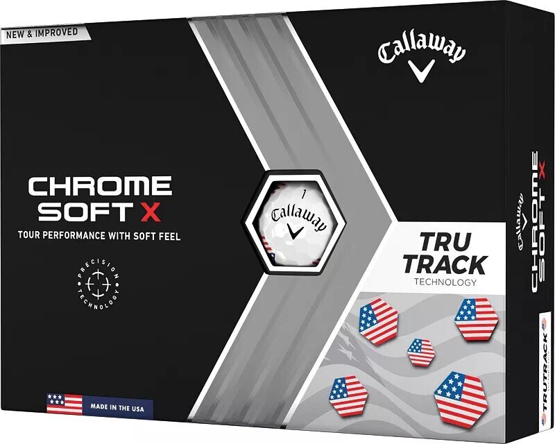 

Мячи для гольфа Callaway 2022 Chrome Soft X USA TruTrack, белый