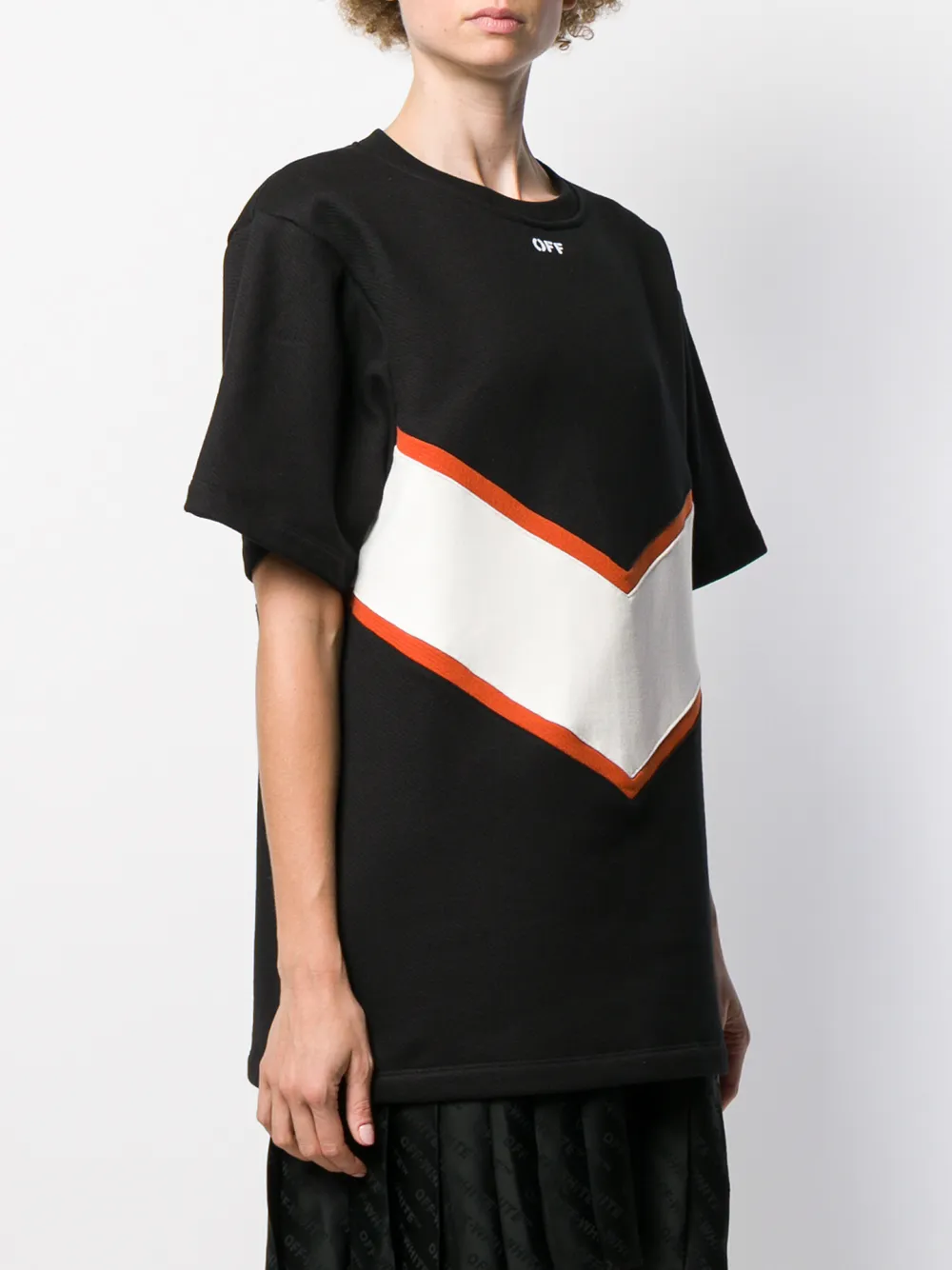 Платье-футболка с контрастными вставками OFF-WHITE, черный — фото 3