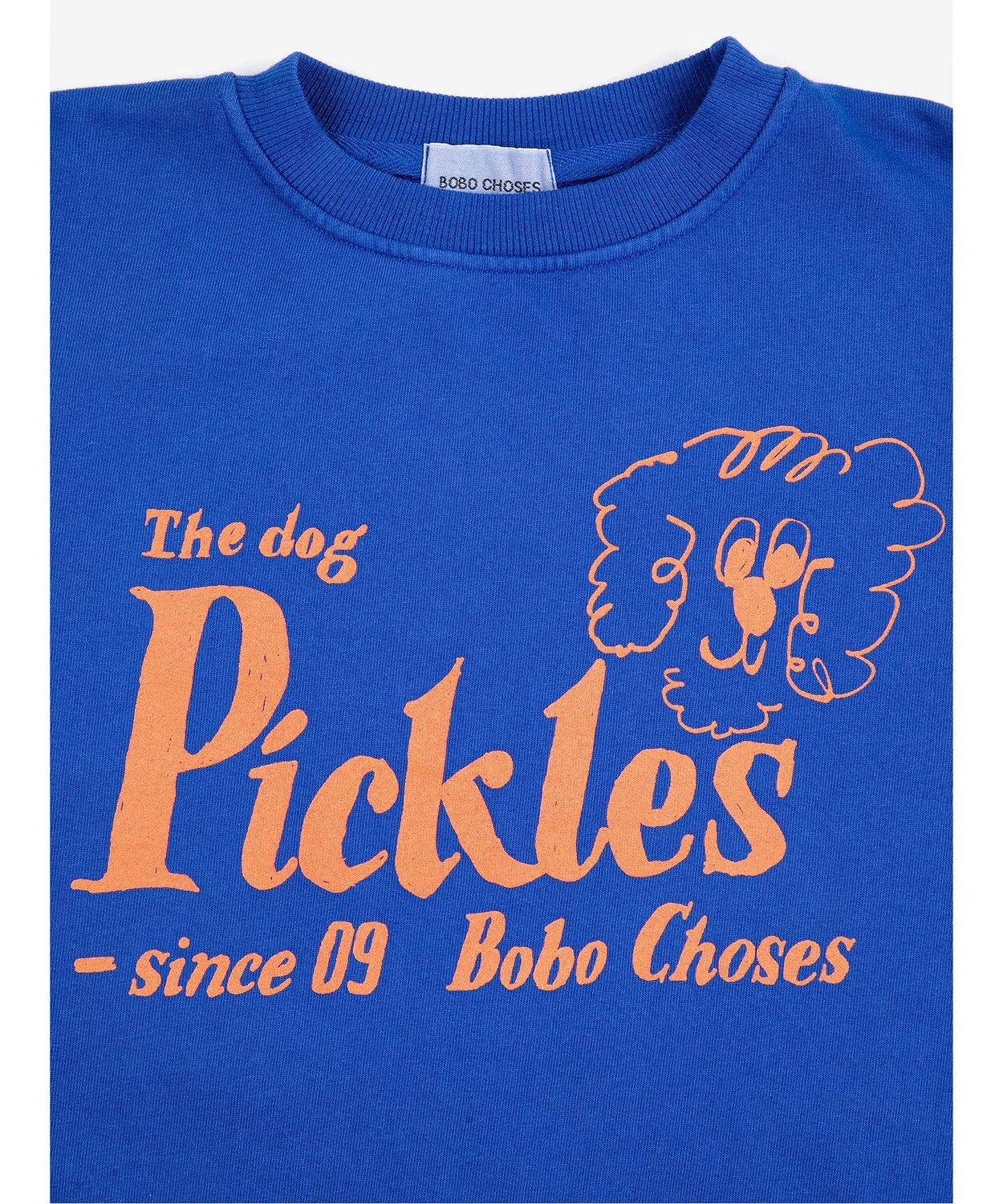 Детский свитшот Pickles The Dog с принтом, BOBO CHOSES, длинный рукав, светло-индиго — фото 2