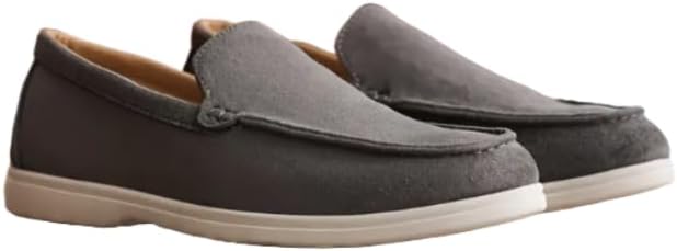 

Мужские слипоны HCHCTRY из хлопкового канваса, обувь для вождения с мягкой подошвой, дышащей подкладкой и низким каблуком, закругленным носком, для бизнесменов, темно-серый