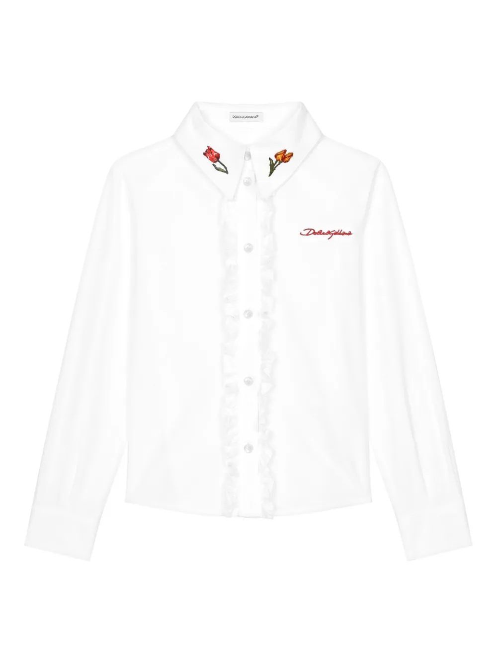 

Декорированная рубашка Dolce & Gabbana Kids, белый