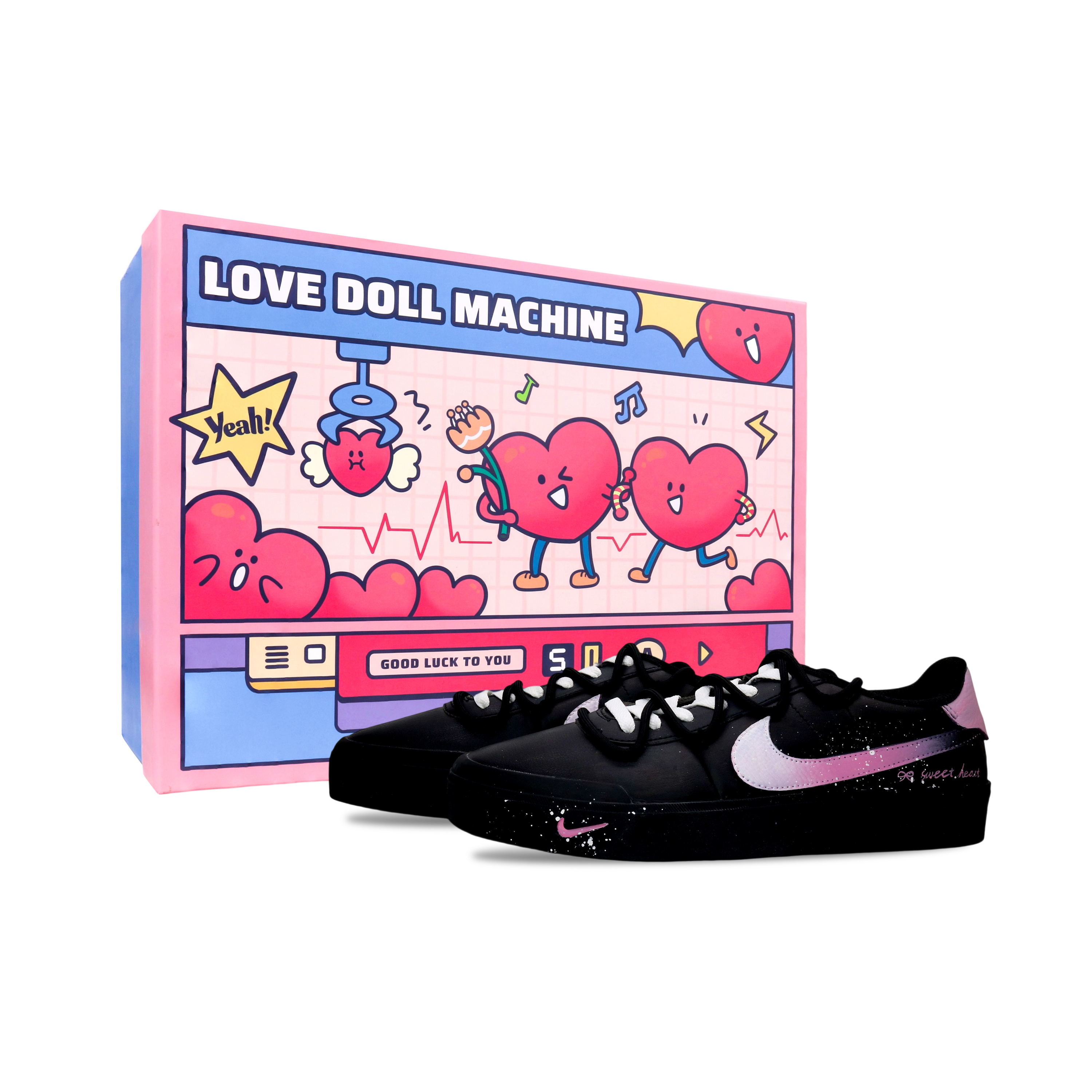 

Nike Легкие низкие кроссовки для скейтбординга Court Shot Dreamy Cushioning, мужские, черно-розовые