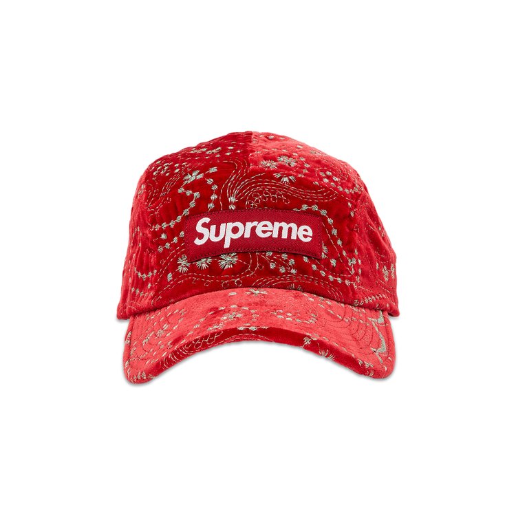 

Бейсболка Supreme Velvet Paisley Camp Cap, красный