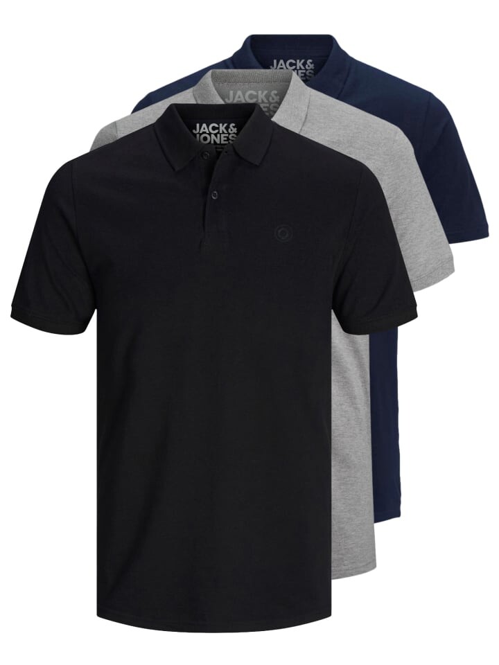 

Футболка поло Jack & Jones, цвет black/grey/navy