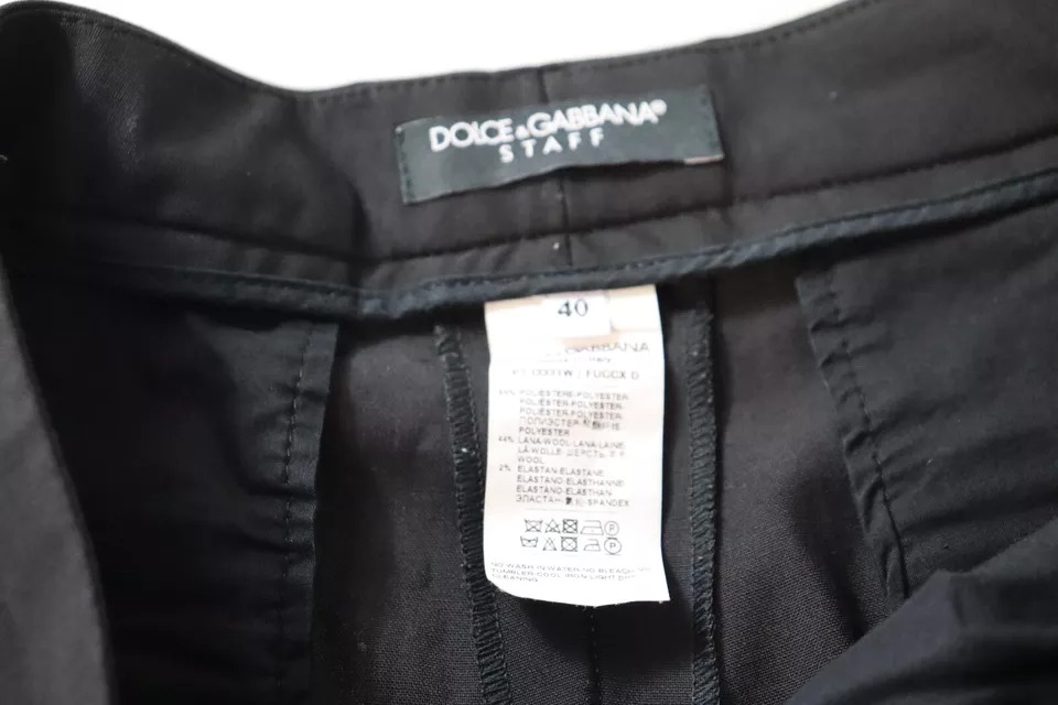 Черные зауженные брюки с высокой талией Dolce & Gabbana, черный — фото 2