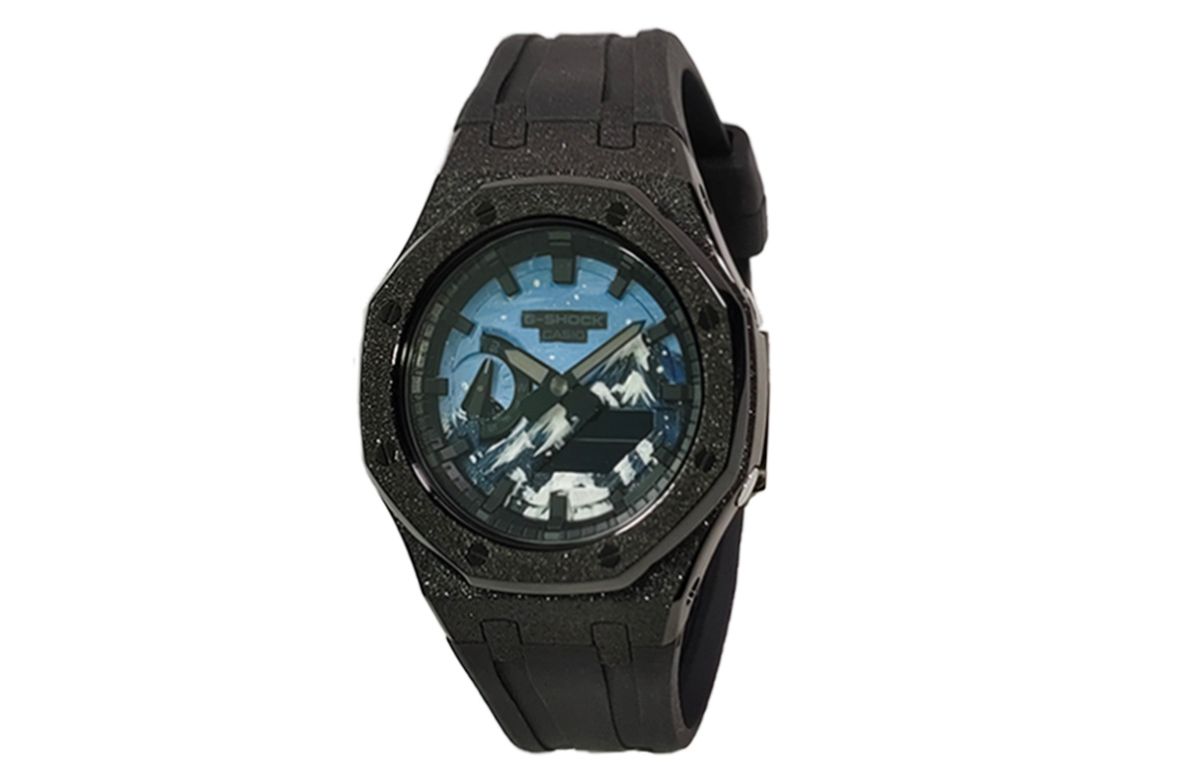 

CASIO Часы Retrofit Series GA2100 Collection Quartz Movement Fluoroelastomer Strap Watch Unisex Blue Dial