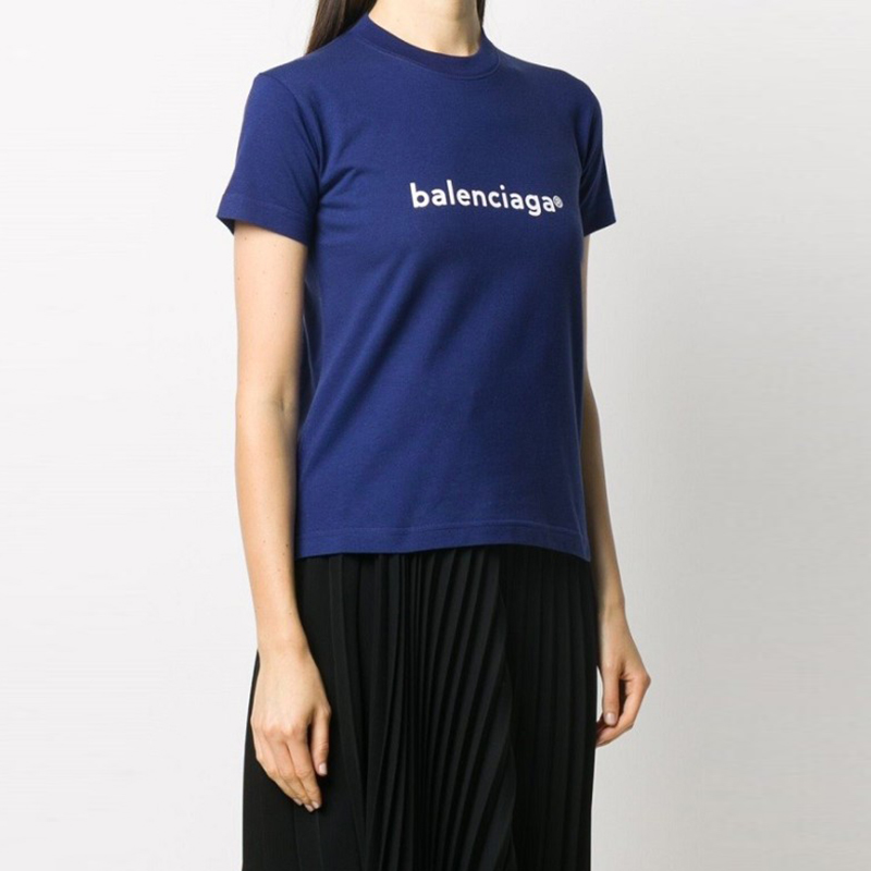 Футболка женская фиолетово-синяя Balenciaga — фото 4