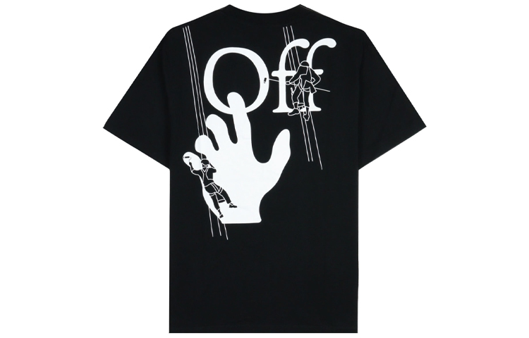 

Футболка с ручной росписью OFF-WHITE, черная