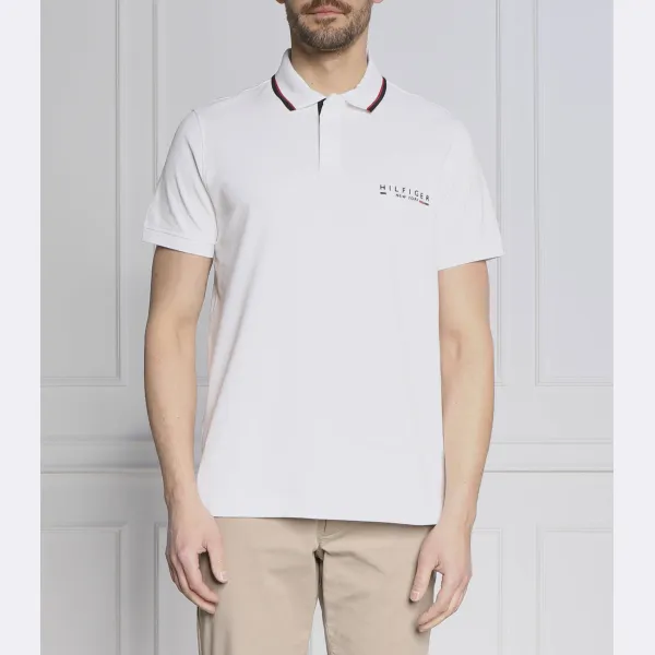 

Рубашка-Поло с логотипом бренда Polo Tommy Hilfiger, белый