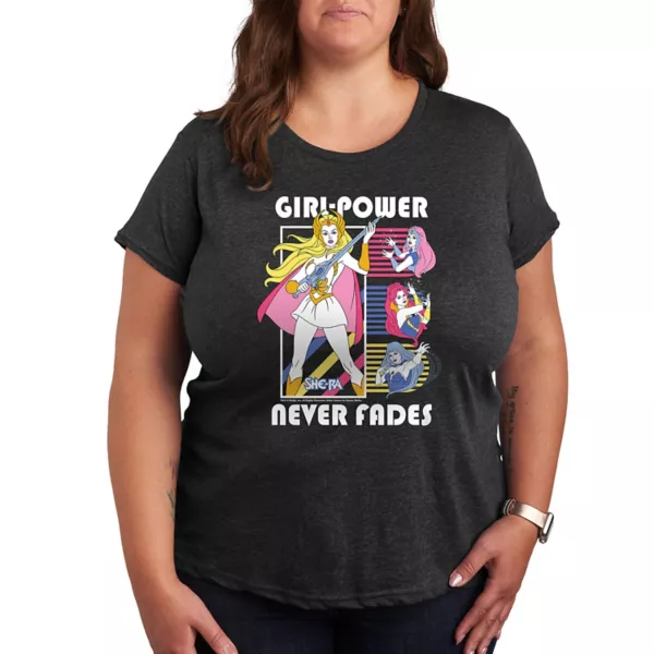 

Плюс футболка с принтом «She-Ra Girl Power никогда не померкнет» Licensed Character, серый