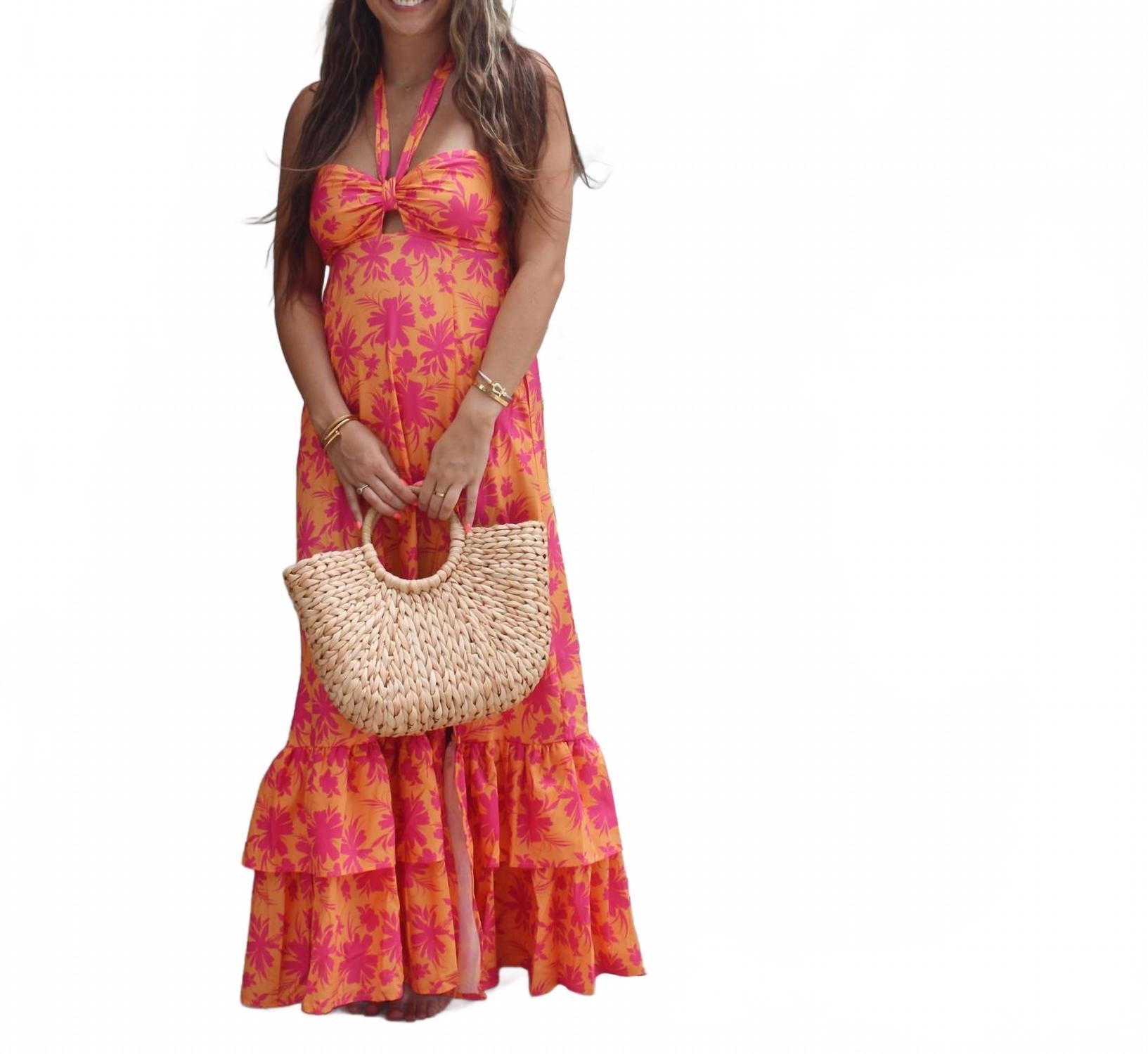 

Платье макси Keeli в оранжевом Main Strip