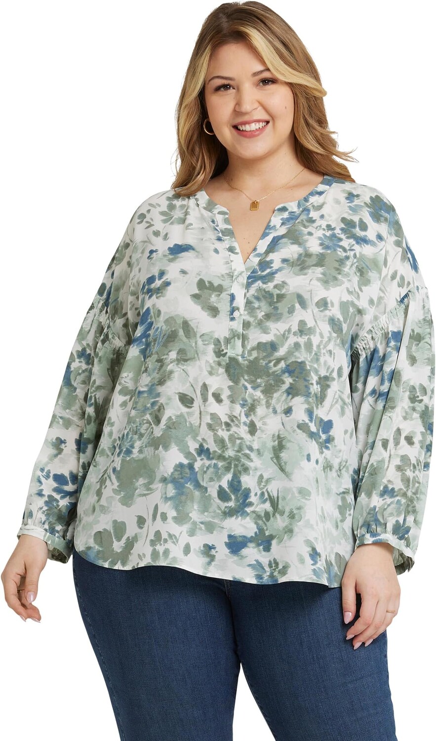 

Блуза NYDJ Plus Paulina Peasant Blouse, цвет Cape Malea