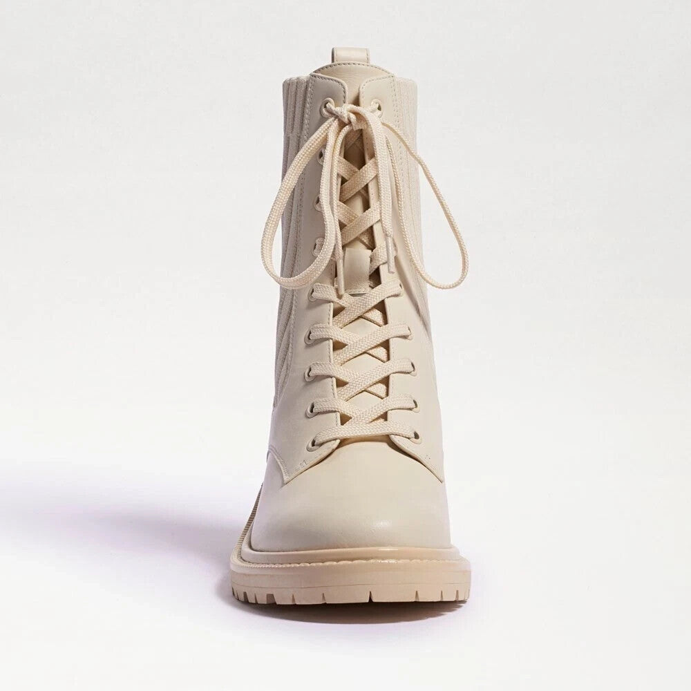 Сапоги-гриндерсы Sam Edelman Lydell женские из слоновой кости кожи с круглым носком — фото 4