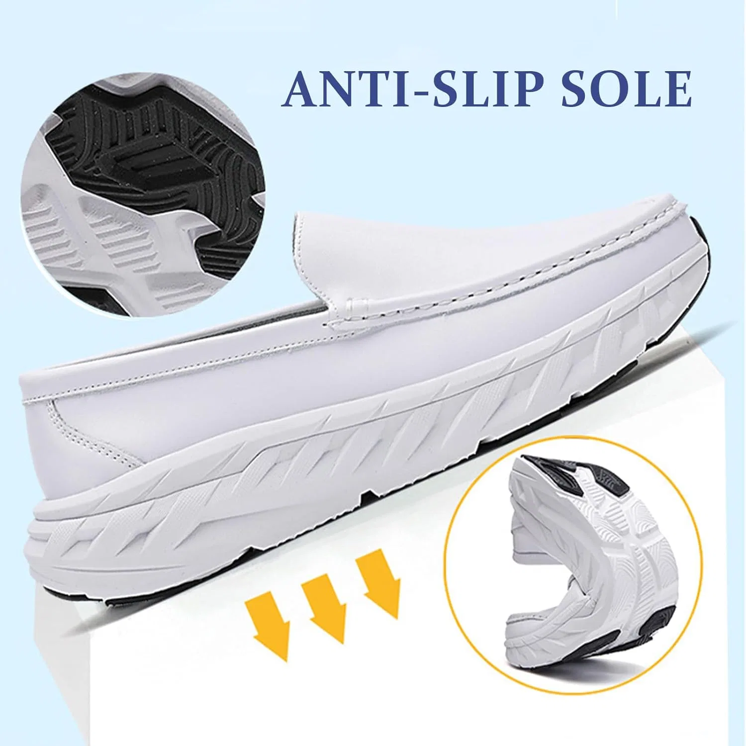 Мокасины мужские кожаные повседневные White PTNOKA — фото 4