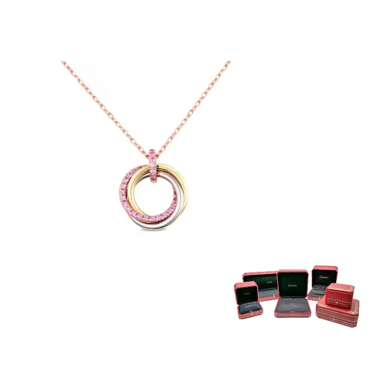 

Cartier Серия Trinity 18K розовое золото ожерелье женское