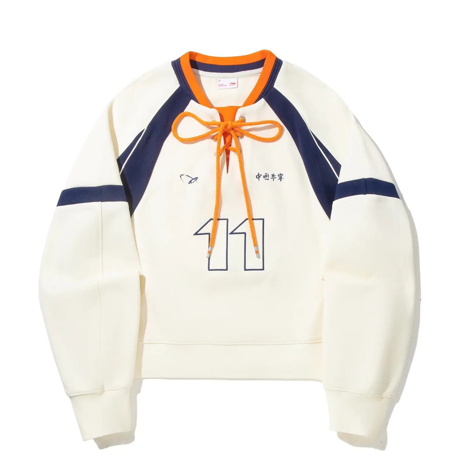

LiNing Свитшот Women's Mother Of Pearl White/Deep Blue/Carrot Orange