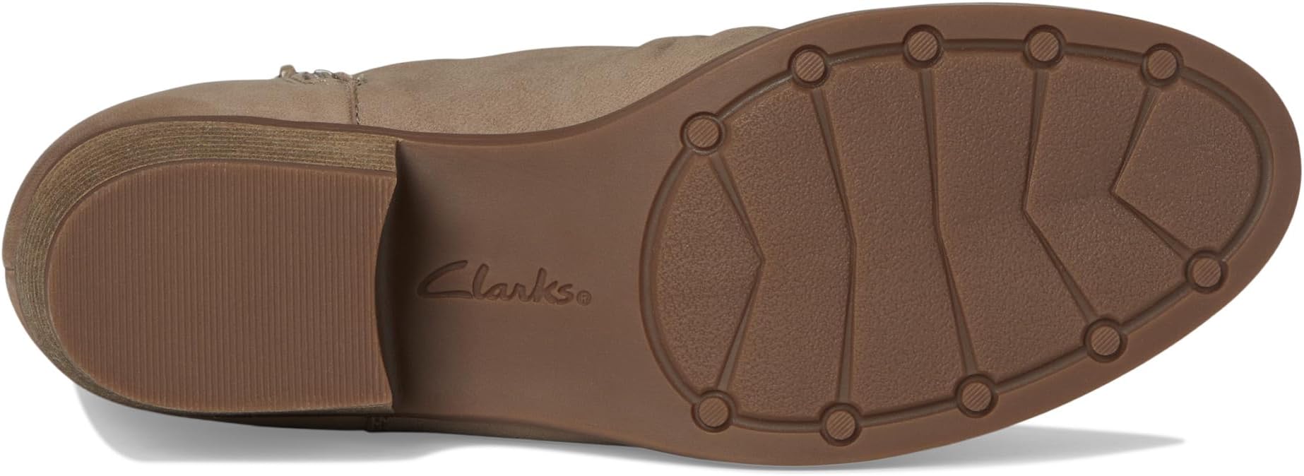 Ботильоны женские Clarks Charlten Rosa из нубука со сборкой, бежевый — фото 3