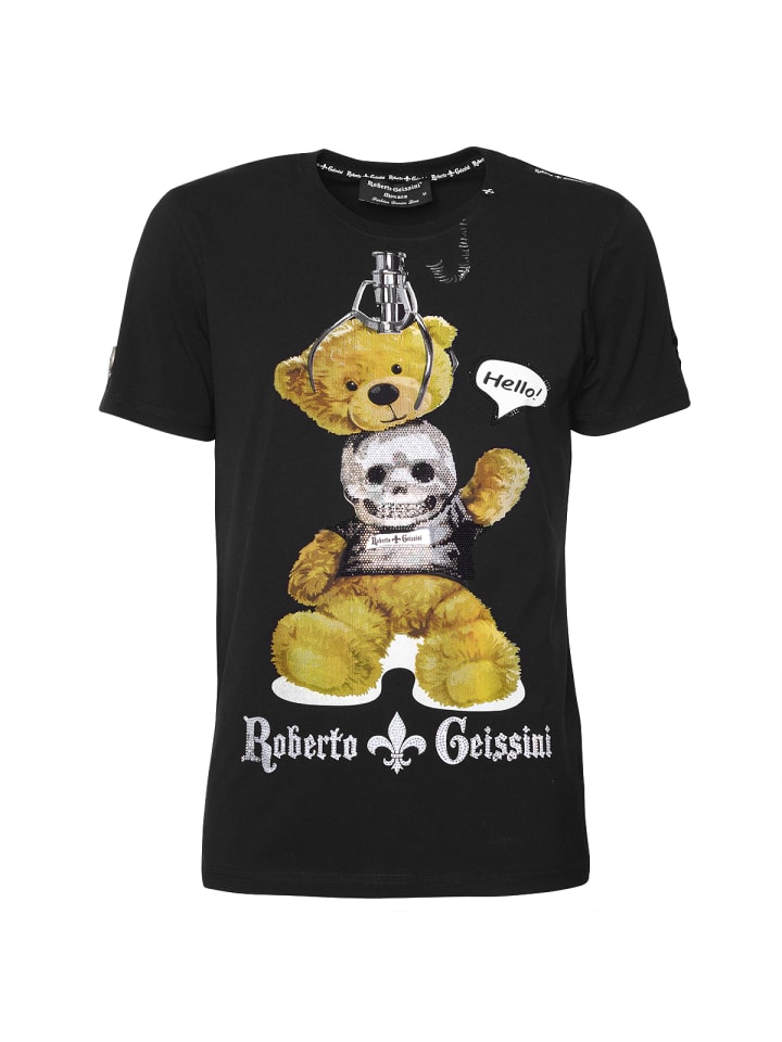 

Футболка с изображением медведя-черепа, черная, унисекс Roberto Geissini, Черный, Футболка с изображением медведя-черепа, черная, унисекс Roberto Geissini