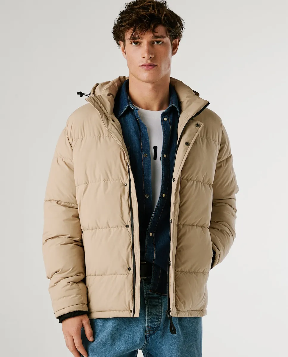 

Утепленная мужская куртка с капюшоном Pepe Jeans, бежевый