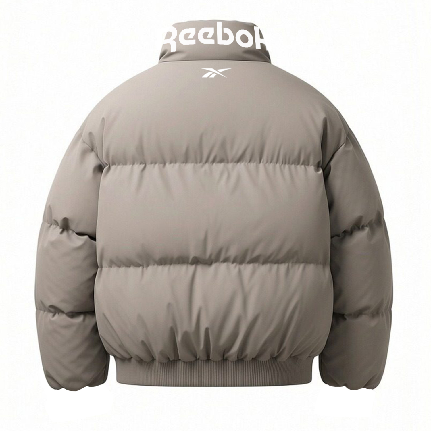 

Пуховик Unisex с воротником-стойкой утепленный стеганый Reebok, coffee серый (shiny and fluffy)