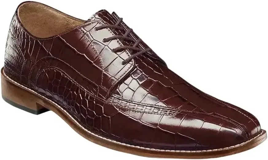 Мужские оксфорды Stacy Adams Gabardo Bike Toe на шнуровке с завышенной талией, Cognac