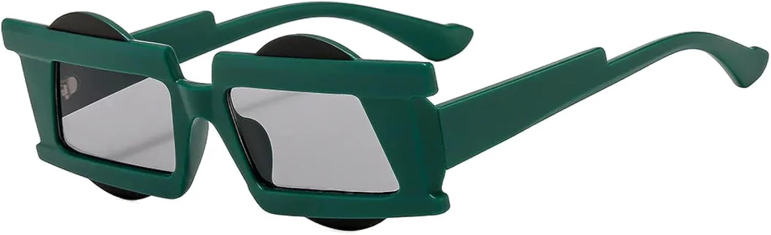 

Модные панк-солнцезащитные очки для женщин, стильные зеркальные очки для мужчин, для активного отдыха, градиентный цвет, защита от УФ-излучения UV400 TVTBBVV, C3green