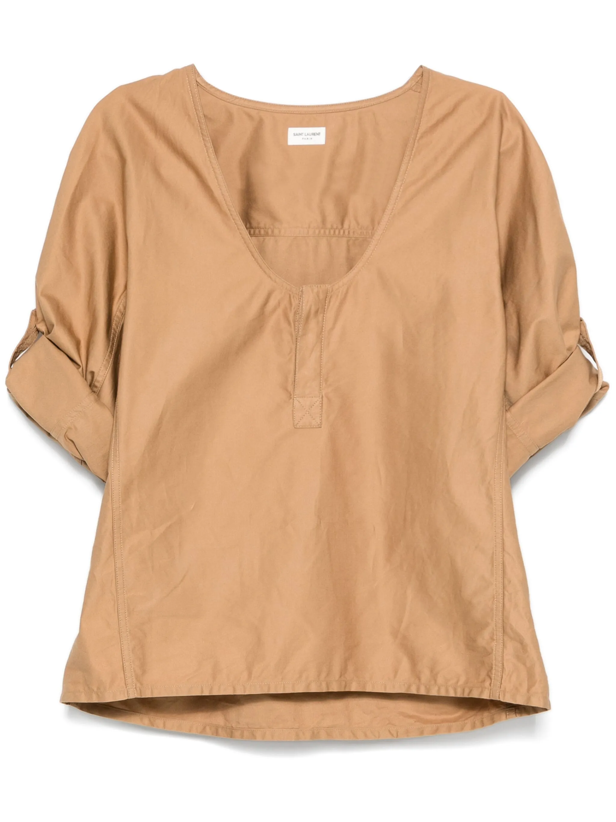 

Твиловая блузка Henley Saint Laurent, бежевый