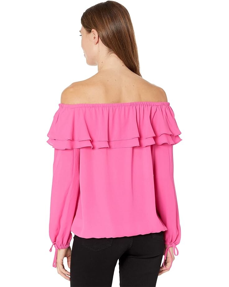 

Топ Michael Kors Ruffle Peasant Top, цвет Cerise