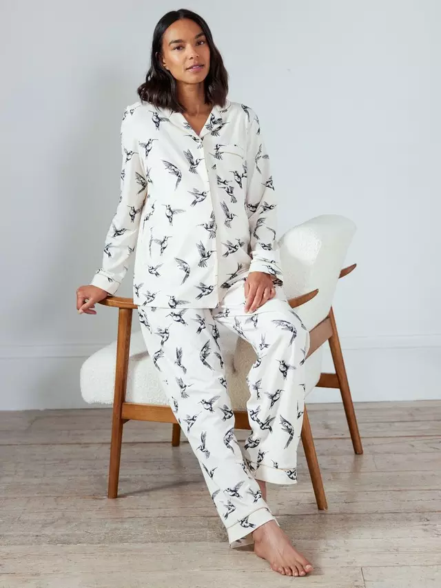 

Пижама Chelsea Peers Hummingbirds Organic Cotton Blend Maternity, цвет off white