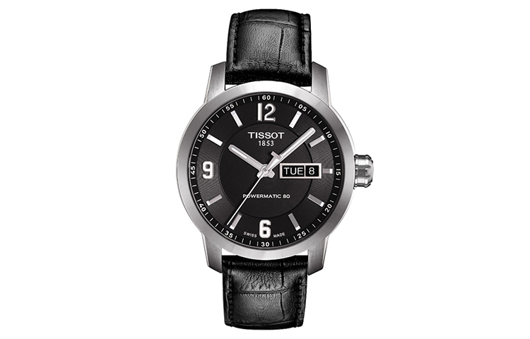 

TISSOT Часы Junchi 200 Series Automatic Mechanical Movement Men's Watch 39mm Black Dial Stainless Steel Case Leather Strap, Black Dial