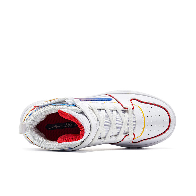 Детские кроссовки для скейтбординга Kids High-top White/Red Erke Kids, белый/красный — фото 3