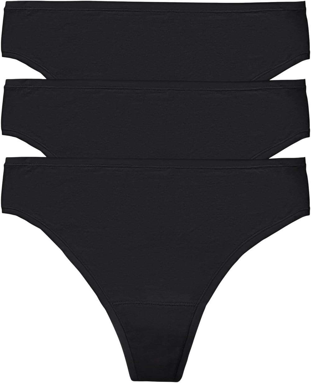 

Стринги Natori Bliss Bare Cotton Thong 3-Pack, черный