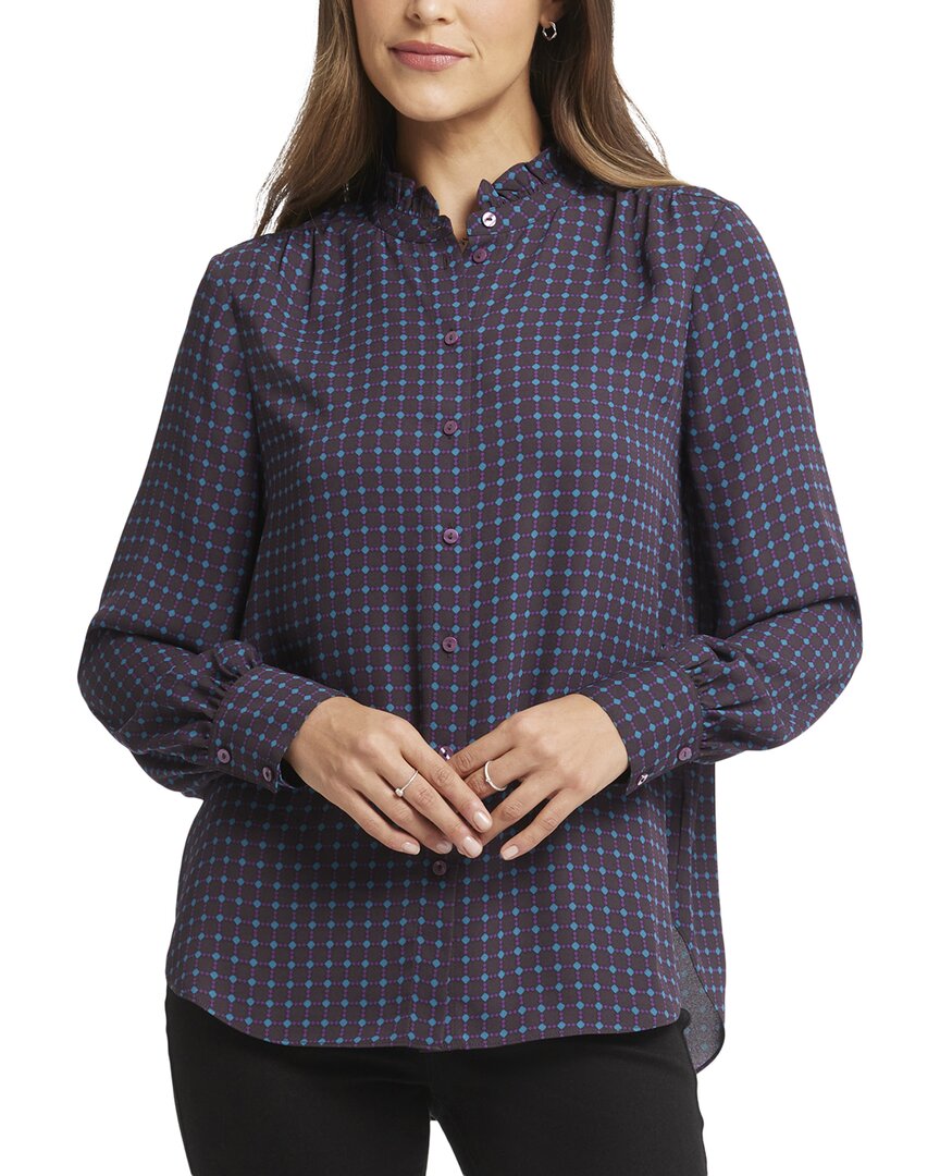 

NYDJ Блузка с рюшами, фиолетовый