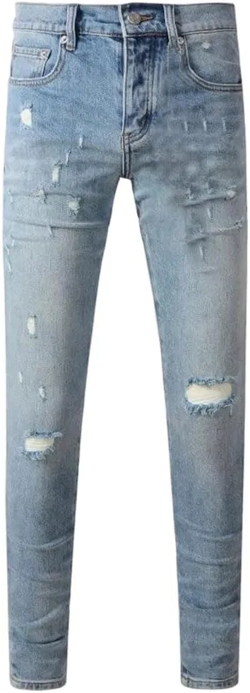 Джинсы distressed blank stretch button ripped, 9075