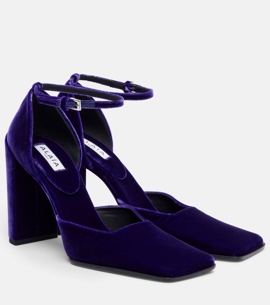 Квадратные бархатные туфли 115 Alaïa, Ultraviolet